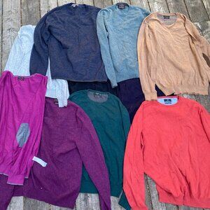 Lot of 9 Cashmere & Wool Sweaters Men's - Multiple Colors